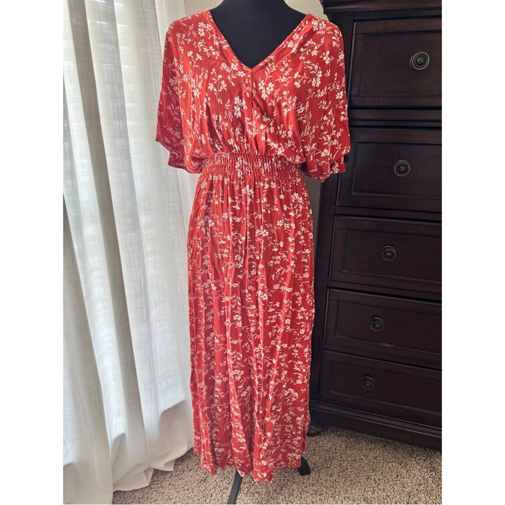 Orange Floral Maxi Dress